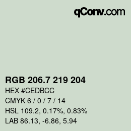 カラーコード: RGB 206.7 219 204 | qconv.com