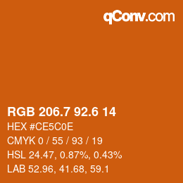 カラーコード: RGB 206.7 92.6 14 | qconv.com