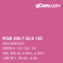 カラーコード: RGB 206.7 92.6 145 | qconv.com