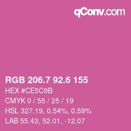 カラーコード: RGB 206.7 92.6 155 | qconv.com