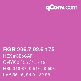 カラーコード: RGB 206.7 92.6 175 | qconv.com