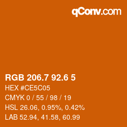 カラーコード: RGB 206.7 92.6 5 | qconv.com