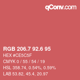 カラーコード: RGB 206.7 92.6 95 | qconv.com