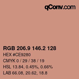 Color code: RGB 206.9 146.2 128 | qconv.com