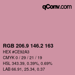 Color code: RGB 206.9 146.2 163 | qconv.com