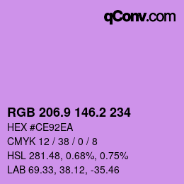 カラーコード: RGB 206.9 146.2 234 | qconv.com