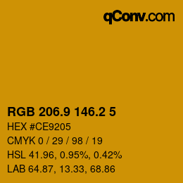 カラーコード: RGB 206.9 146.2 5 | qconv.com