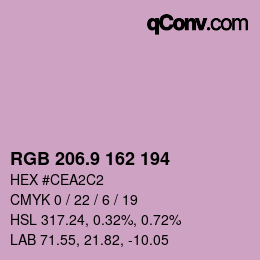 カラーコード: RGB 206.9 162 194 | qconv.com