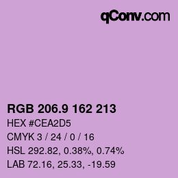 カラーコード: RGB 206.9 162 213 | qconv.com