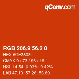 カラーコード: RGB 206.9 56.2 8 | qconv.com
