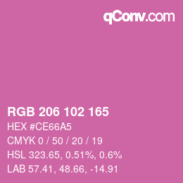 Color code: RGB 206 102 165 | qconv.com
