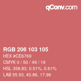 Color code: RGB 206 103 105 | qconv.com