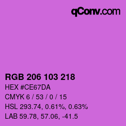 Color code: RGB 206 103 218 | qconv.com