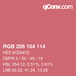 Código de color: RGB 206 104 114 | qconv.com