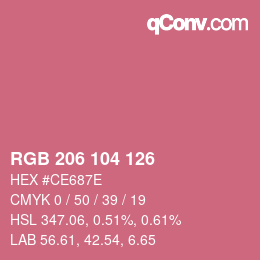 Color code: RGB 206 104 126 | qconv.com