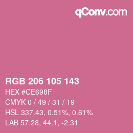 Color code: RGB 206 105 143 | qconv.com