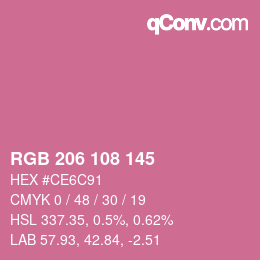 Color code: RGB 206 108 145 | qconv.com