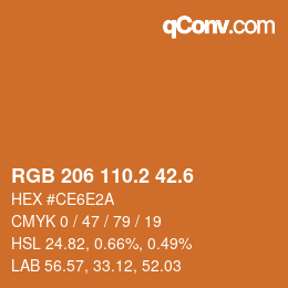 カラーコード: RGB 206 110.2 42.6 | qconv.com