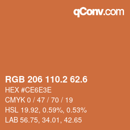 カラーコード: RGB 206 110.2 62.6 | qconv.com