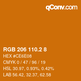 カラーコード: RGB 206 110.2 8 | qconv.com