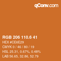 カラーコード: RGB 206 110.6 41 | qconv.com