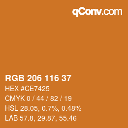 カラーコード: RGB 206 116 37 | qconv.com