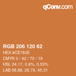 Código de color: RGB 206 120 62 | qconv.com