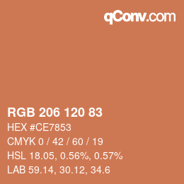 Color code: RGB 206 120 83 | qconv.com