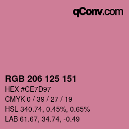 Farbcode: RGB 206 125 151 | qconv.com