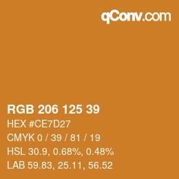 颜色代码: RGB 206 125 39 | qconv.com