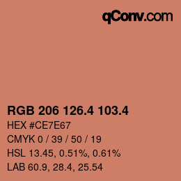 カラーコード: RGB 206 126.4 103.4 | qconv.com
