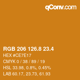 カラーコード: RGB 206 126.8 23.4 | qconv.com