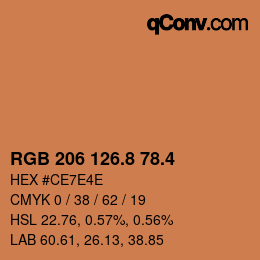 カラーコード: RGB 206 126.8 78.4 | qconv.com