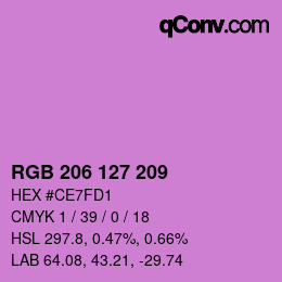 Color code: RGB 206 127 209 | qconv.com