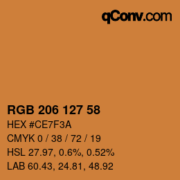 颜色代码: RGB 206 127 58 | qconv.com