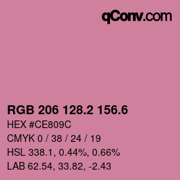 カラーコード: RGB 206 128.2 156.6 | qconv.com