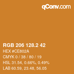 カラーコード: RGB 206 128.2 42 | qconv.com