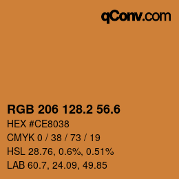 カラーコード: RGB 206 128.2 56.6 | qconv.com