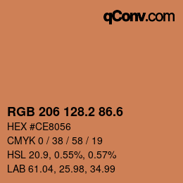 カラーコード: RGB 206 128.2 86.6 | qconv.com