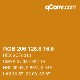 カラーコード: RGB 206 128.6 16.6 | qconv.com