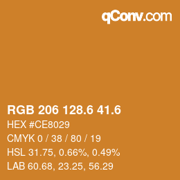 カラーコード: RGB 206 128.6 41.6 | qconv.com