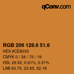 カラーコード: RGB 206 128.6 51.6 | qconv.com