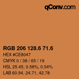カラーコード: RGB 206 128.6 71.6 | qconv.com