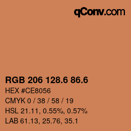 カラーコード: RGB 206 128.6 86.6 | qconv.com