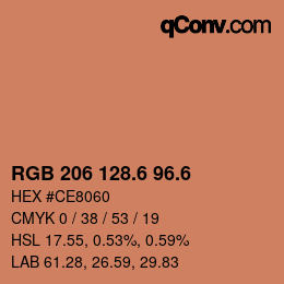 カラーコード: RGB 206 128.6 96.6 | qconv.com