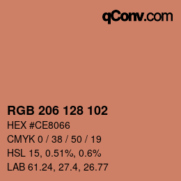 Color code: RGB 206 128 102 | qconv.com