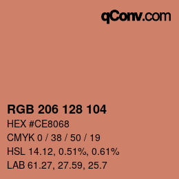 Color code: RGB 206 128 104 | qconv.com