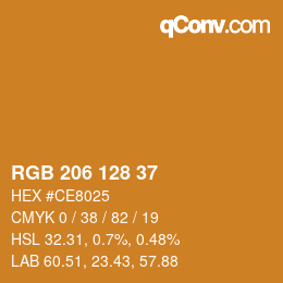 Color code: RGB 206 128 37 | qconv.com