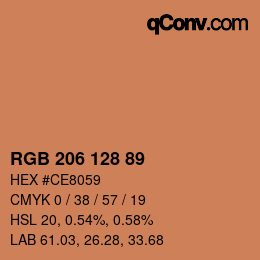 Color code: RGB 206 128 89 | qconv.com