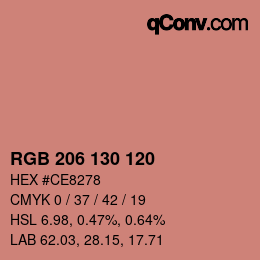 Color code: RGB 206 130 120 | qconv.com